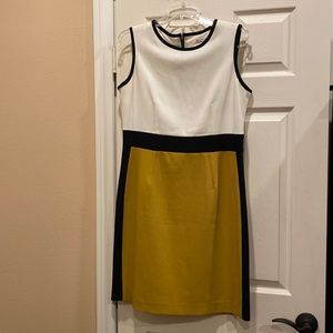 Sandra Darren color block sleeveless dress